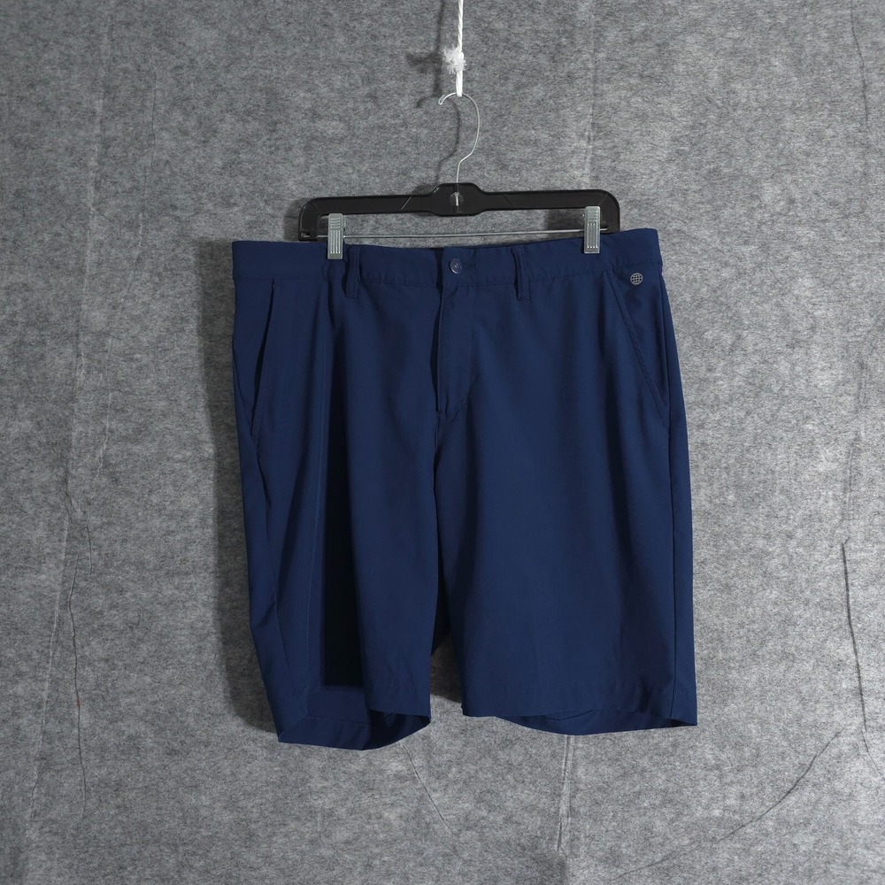 Adidas Chino Men Activewear Shorts Size 35 Climalite Golf Stretch Navy Blue Logo